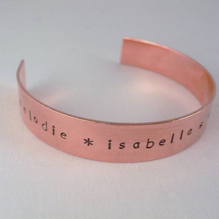 Copper Cuff Bracelet - Personalized Mother's Day Gift for wholesale by The Silver Diva