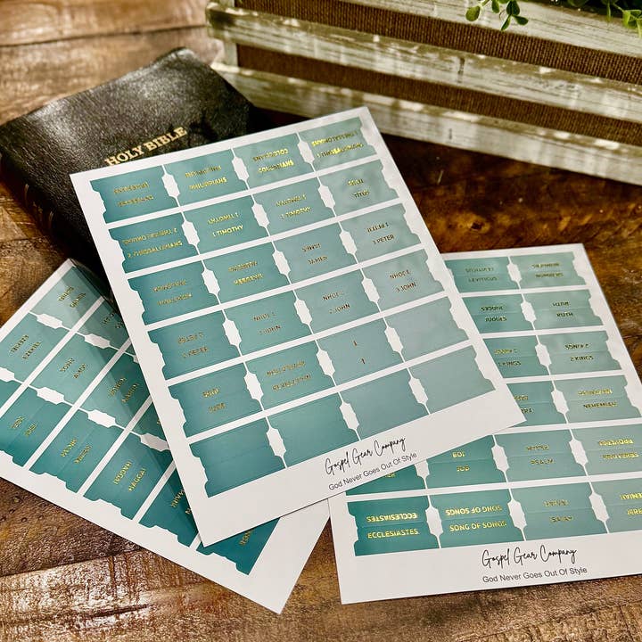 Gospel Gear Co - Wholesale Bookmark - Gold Foil Sea Foam Matte Bible Tabs3