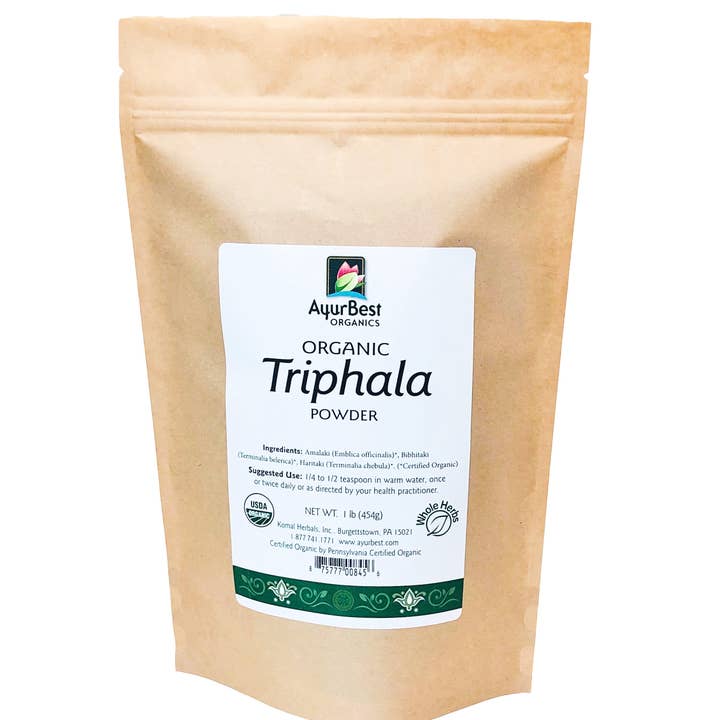 Komal Herbals, Inc - Wholesale Protein/Superfood Powder - Wholesale Spices & Herbs - Triphala Powder, Organic 1 lb (454g) Bag
