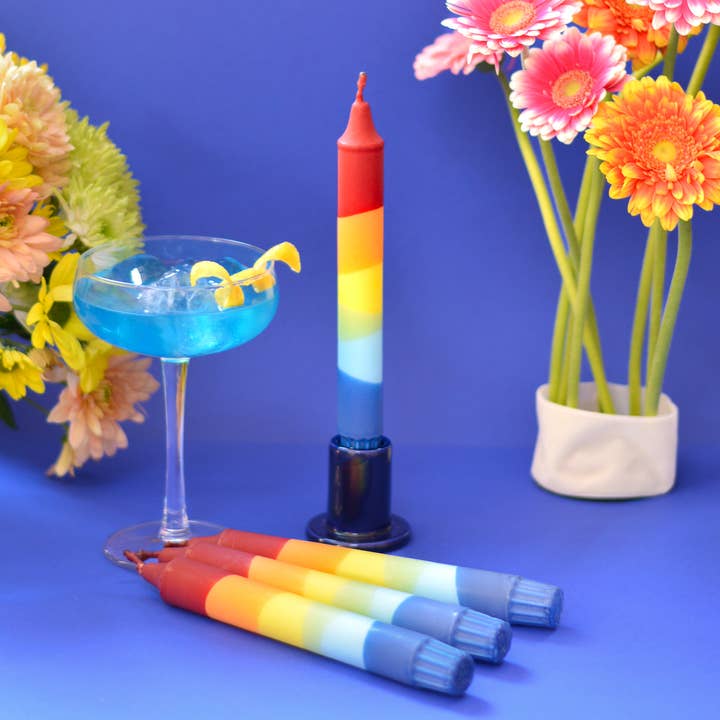 Nordtrice - Wholesale Tapered Candle/Candlestick - Taper candles- Summer Party / Rainbow Splash1