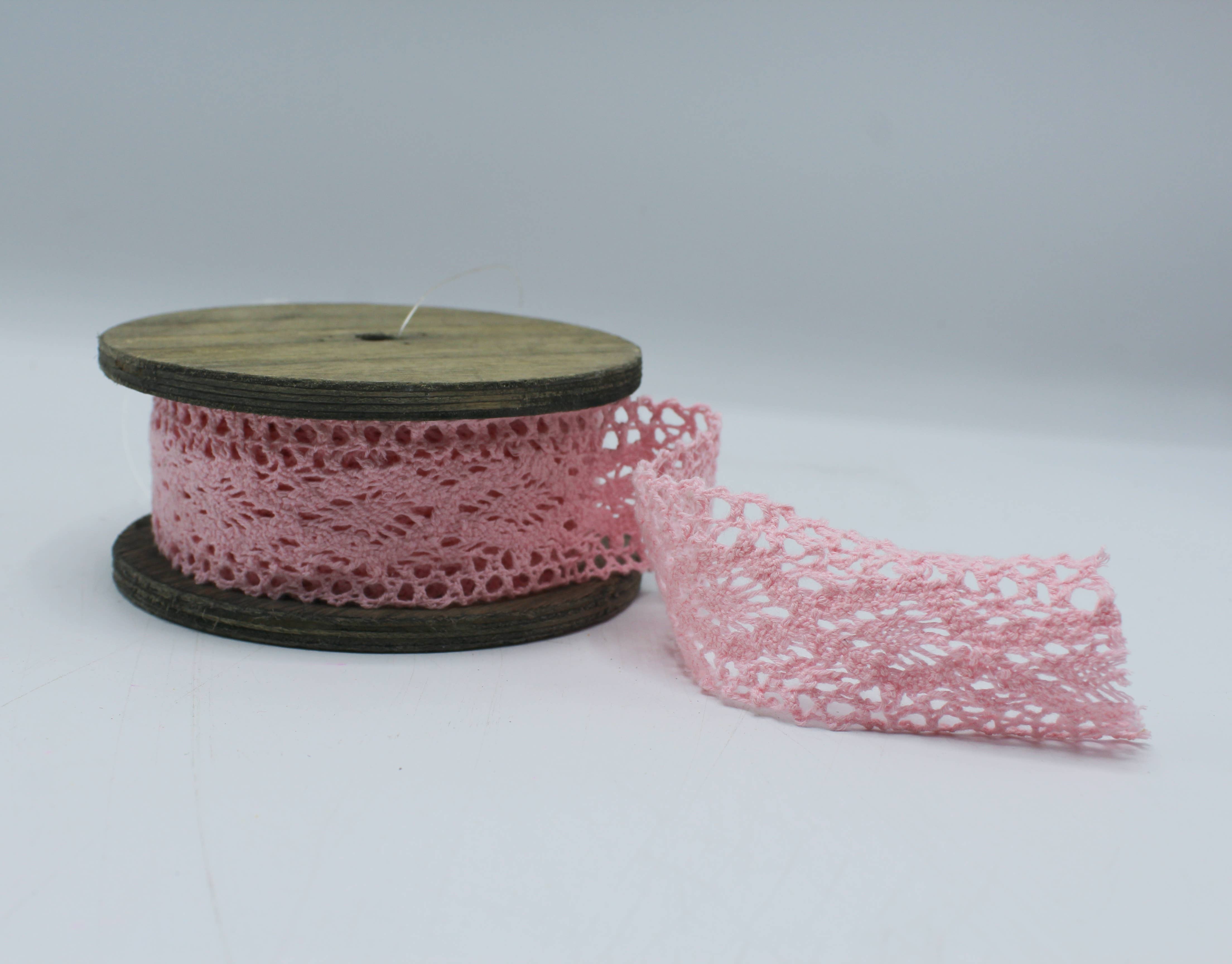 Fioretto Renato S.r.l. - Wholesale Ribbon - Gift Wrapping - Pink Cotton Lace Ribbon1