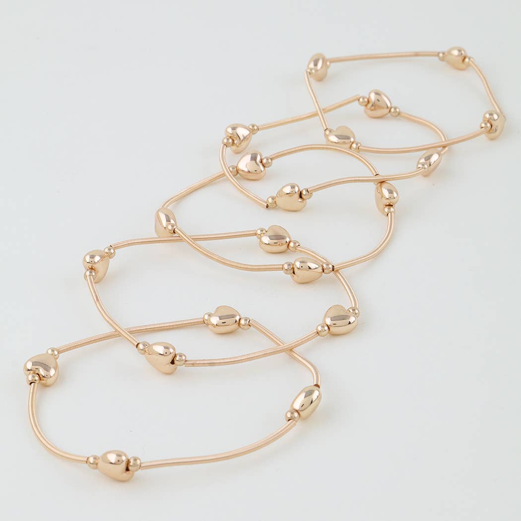 3AM BY H&D ACCESSORIES - Wholesale Beaded Bracelet - Shiny Heart Tube Beaded Bracelet1