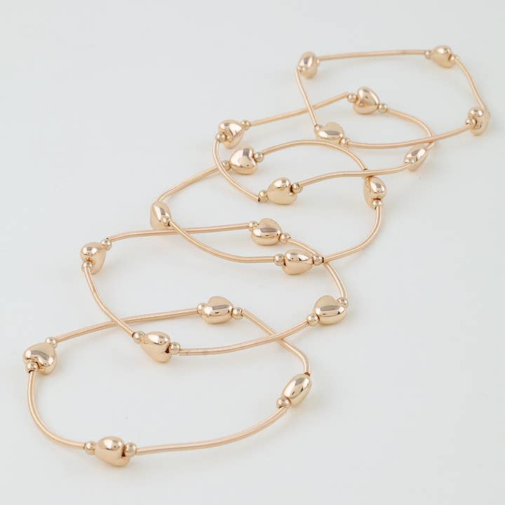 3AM BY H&D ACCESSORIES - Vendita all'ingrosso Bracciale con perline - Braccialetto con Perline a Tubo Cuore Lucido1