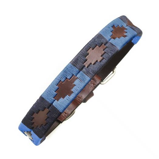pampeano - Vente Collier – chien - collier pour chien en cuir cousu à la main Pampeano - Azules0