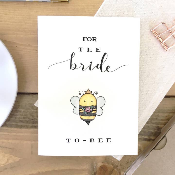 Wedding – Punny “Bride-to-Bee” Greeting Card for wholesale by kenziecards