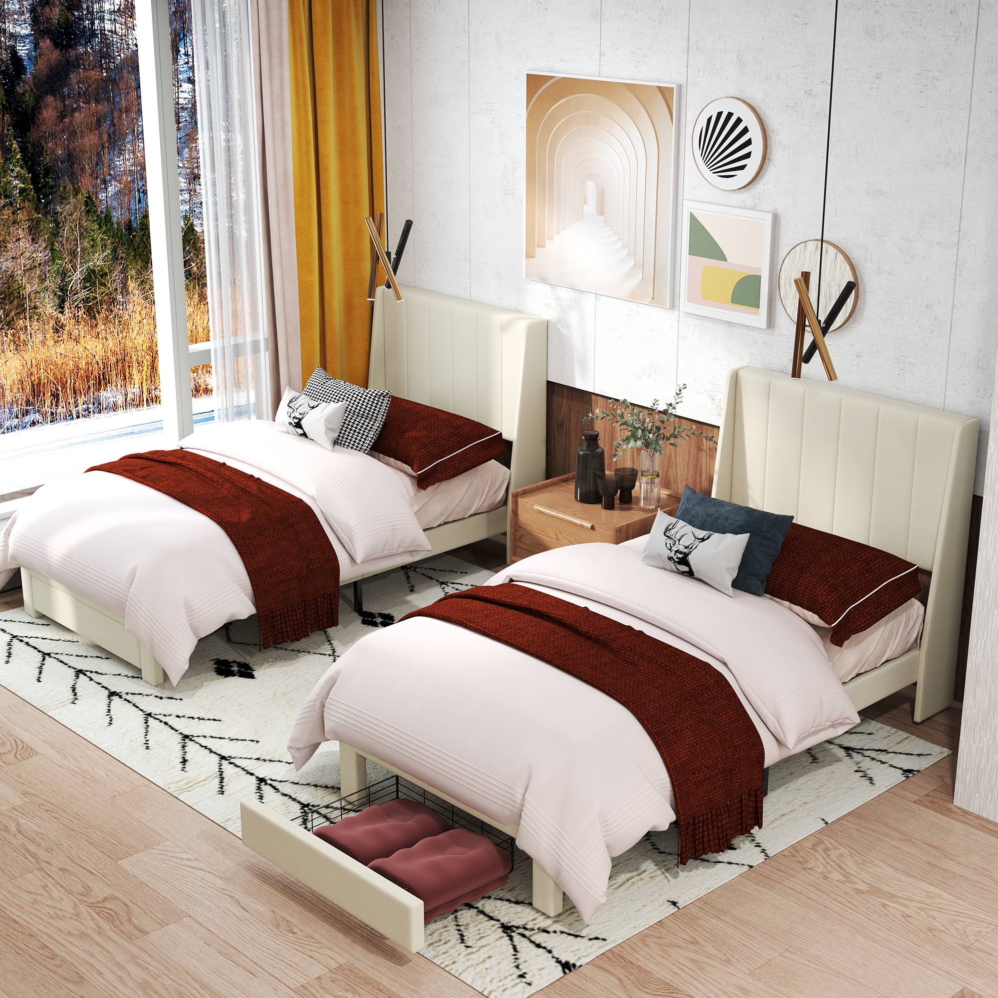 39F Inc. - Wholesale Bed - Upholstered Bed with Drawers, USB Port– Twin & Queen Sizes21