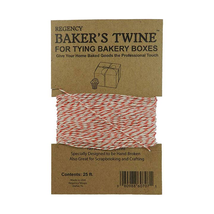 Ventures Int'l Products Inc. - Wholesale Twine - REGENCY WRAPS® Baker's Twine 25' - Red/White0
