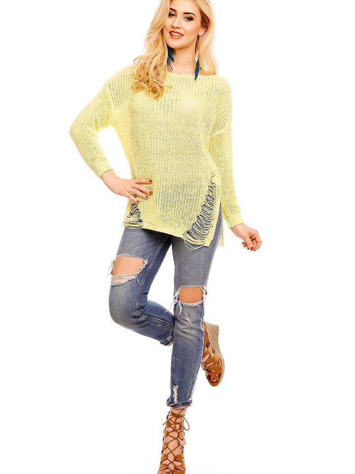 Made in Italy yellow sweater for wholesale by Luxe Dealz - A Piece of Fashion History - Boutique