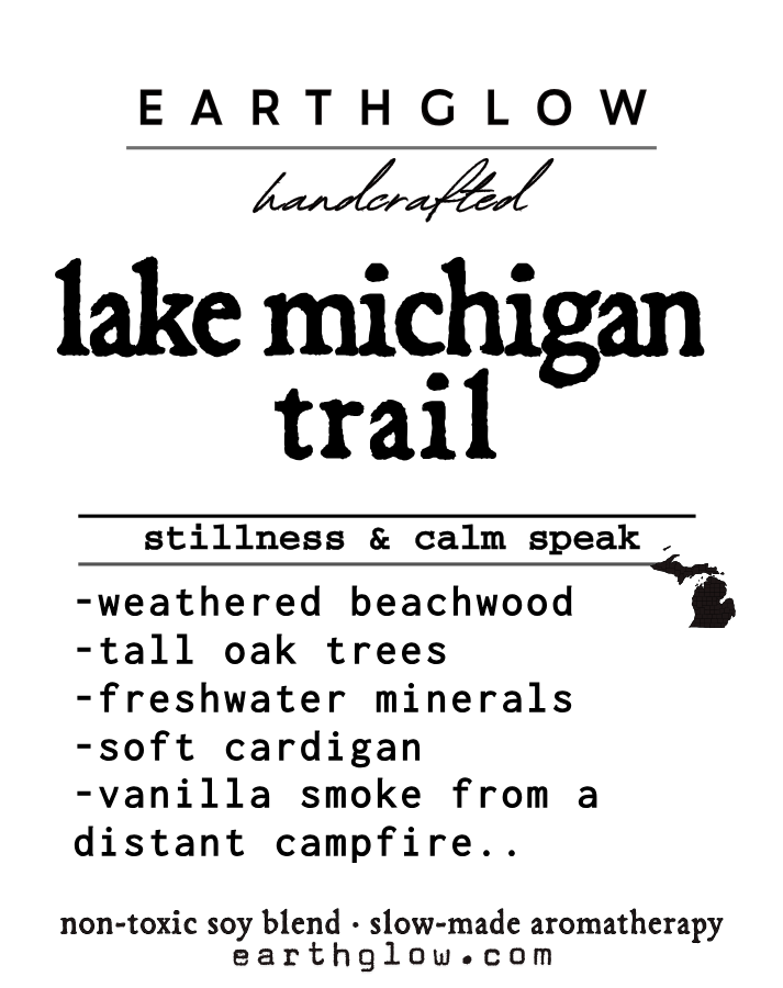 Earthglow - Wholesale Jar/Filled Candle - Lake Michigan Trail  | 11 oz Natural Soy Blend Candle1