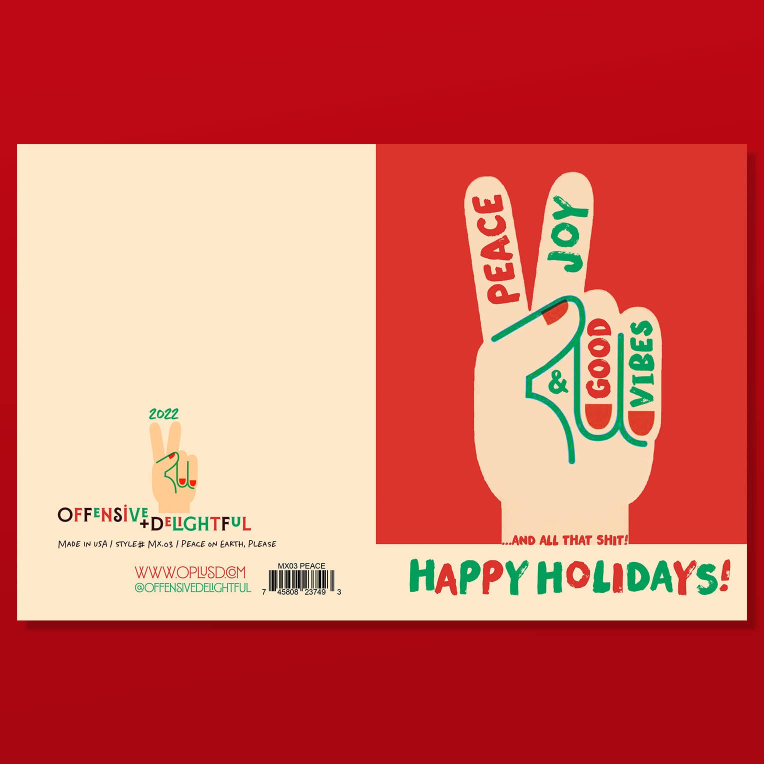 offensivedelightful - Venta al por mayor Tarjetas de Navidad - BUENAS VIBRAS vacaciones, tarjeta de Navidad1