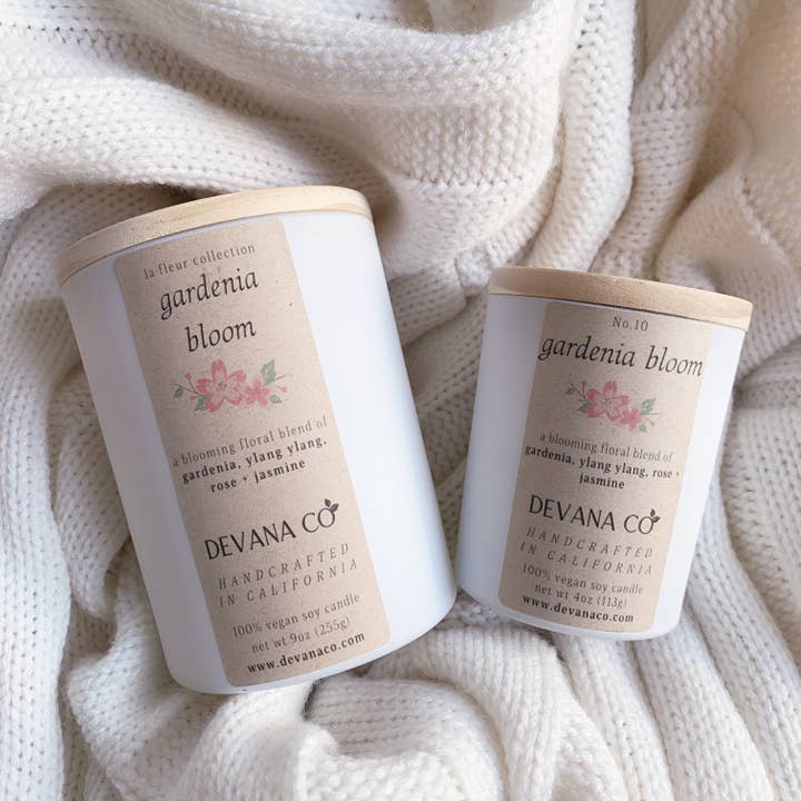 Vegan Soy Candle - Gardenia Bloom for wholesale by Devana Co