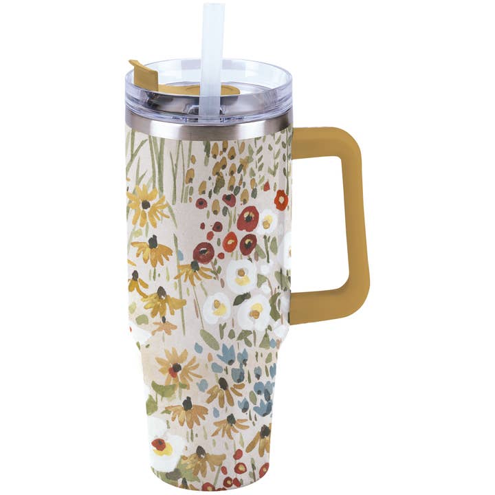 Fall Florals Travel Mug for wholesale by Primitives by Kathy
