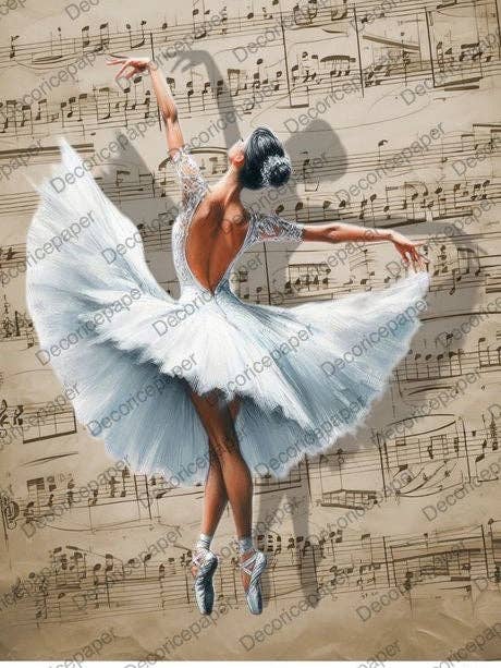DRP011 - Vintage Ballerina - Rice Paper A4 for wholesale by Decoricepaper