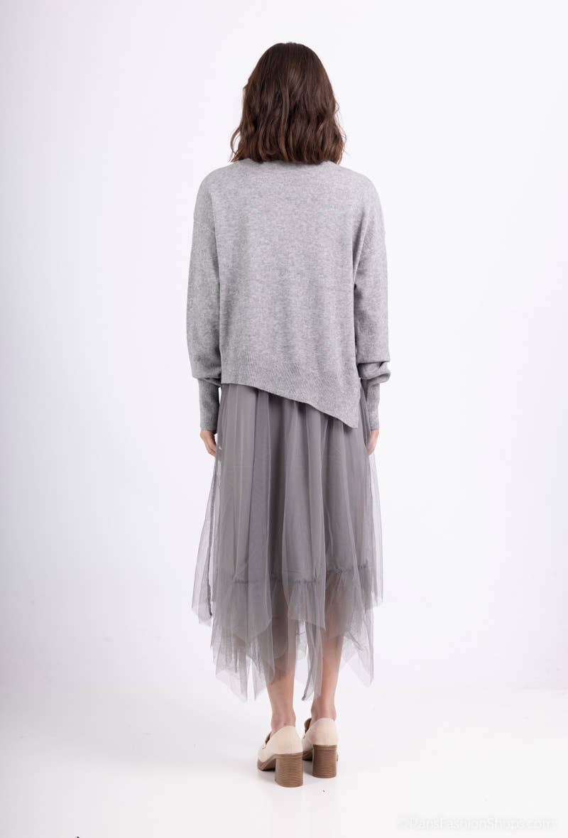 L'Emotion - Wholesale Top & Skirt Set - Women's - Asymmetric Fit Sweater & Dress Set9