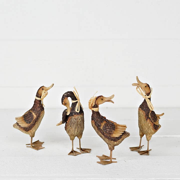 Holiday Depot Inc. - Wholesale Decorative Figurine - HD603ABCD- Set of 4 mix Polyresin Ducks- 7" x 3" x 2.25"