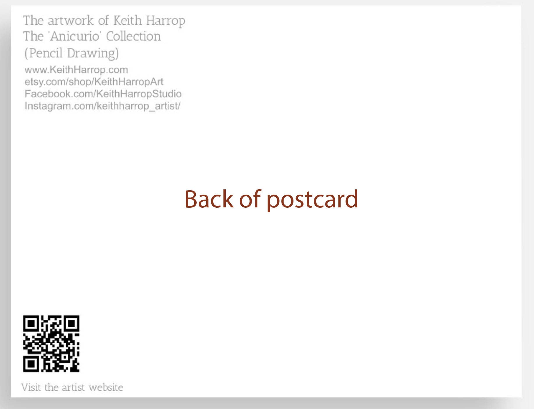 Keith Harrop - Pencil Art – Engroshandel Postkort – Postkort: #44 - Country Fox. Blyanttegning, dyrekunst1