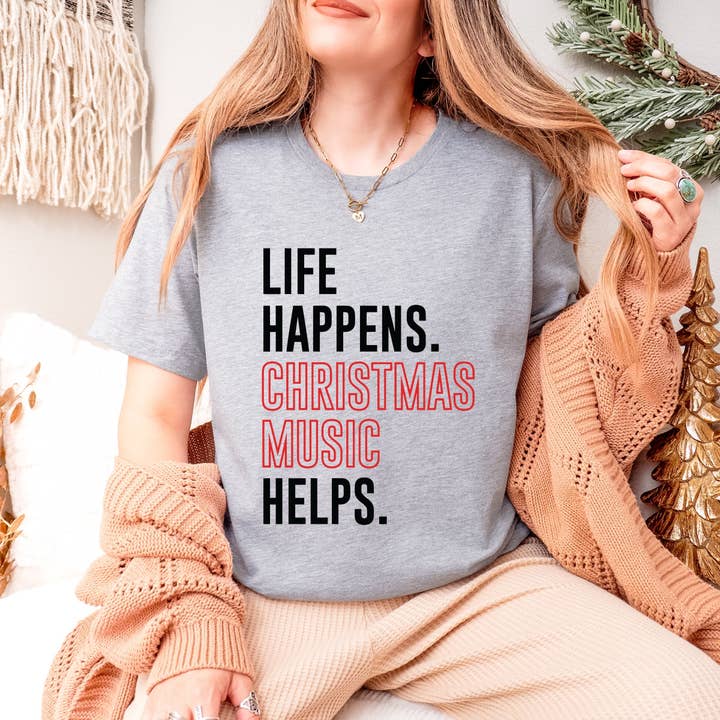 Christmas Music Helps Short Sleeve for wholesale by Olive And Ivory Wholesale