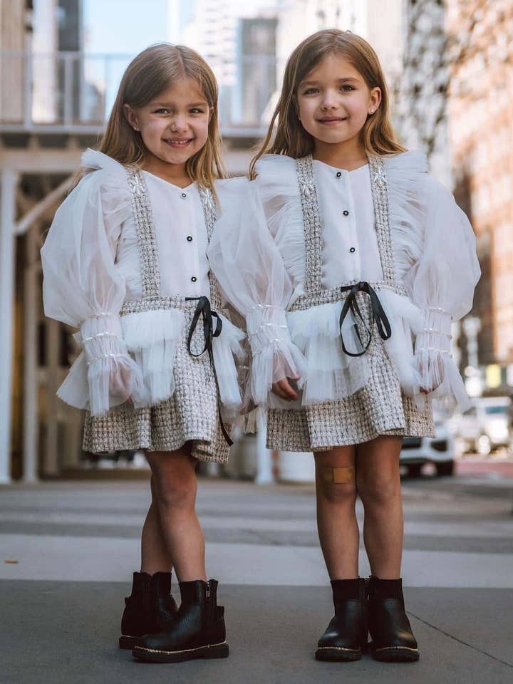 Petite Maison Kids - Venta al por mayor Vestido - Niños - Conjunto de blusa y falda Vera Tweed9