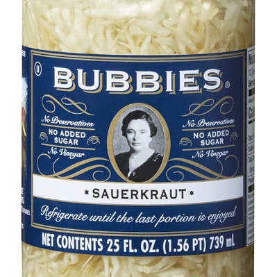 Bubbies Sauerkraut, 25 OZ for wholesale by KeHE Distributors, LLC