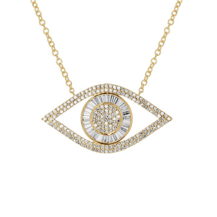 Overdimensioneret diamant onde øje halskæde for engroshandel hos Rachel Reid Jewelry