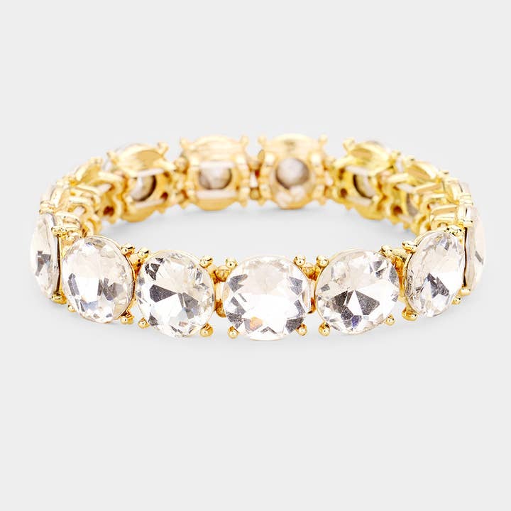 Sensibling Corp. - Wholesale Charm/Dangle Bracelet - Crystal Round Stretch Evening Bracelet