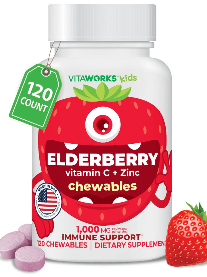 VitaWorks Kids Elderberry, with Vitamin C and Zinc, 120 Ct. for wholesale by Lifeable