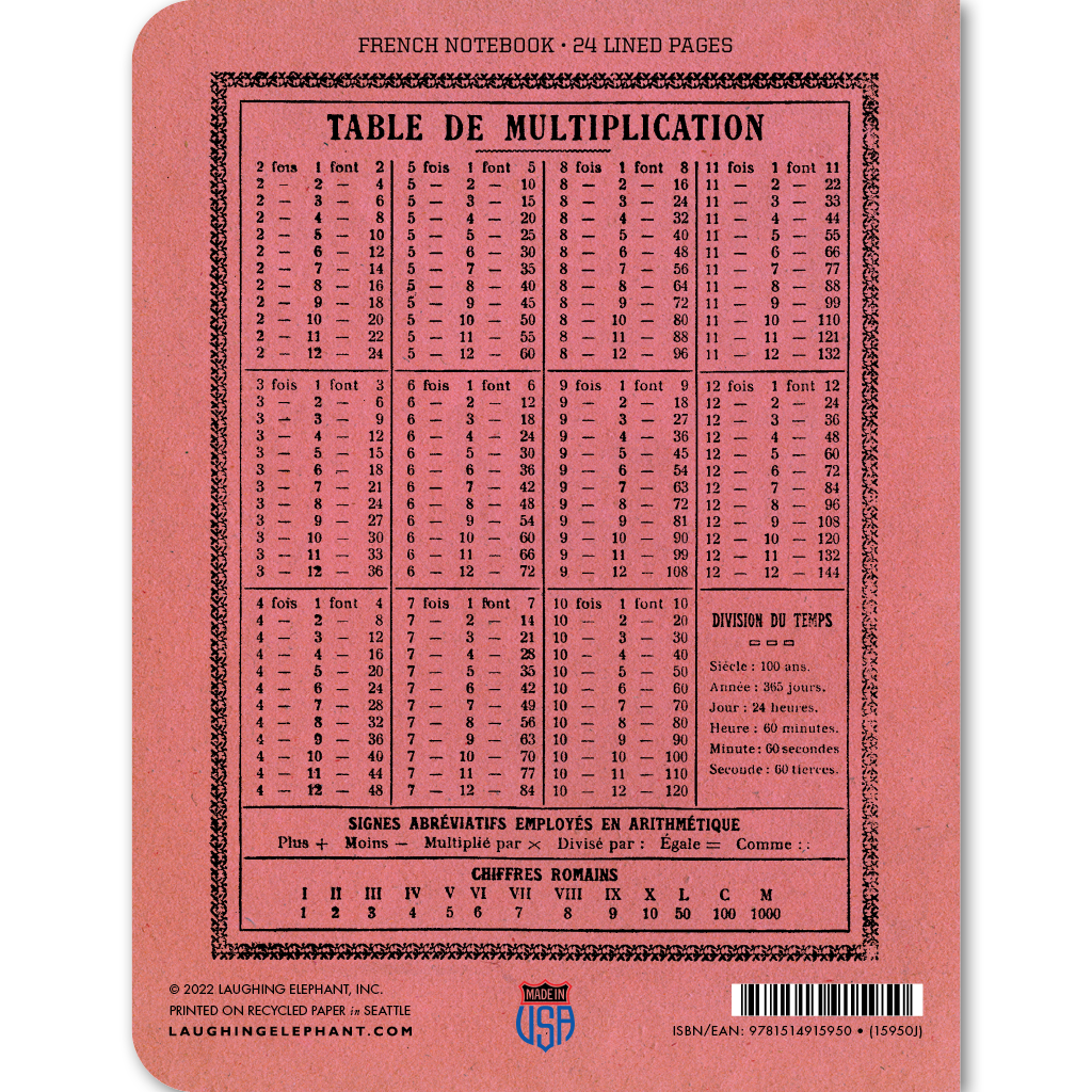 Laughing Elephant – Caderno por atacado – Caderno francês Rose - 24 páginas pautadas2