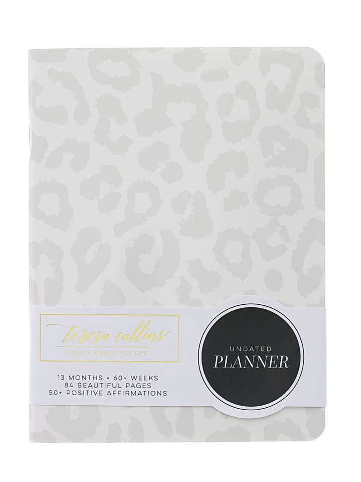 White Leopard Planner for wholesale by Teresa Collins Studio