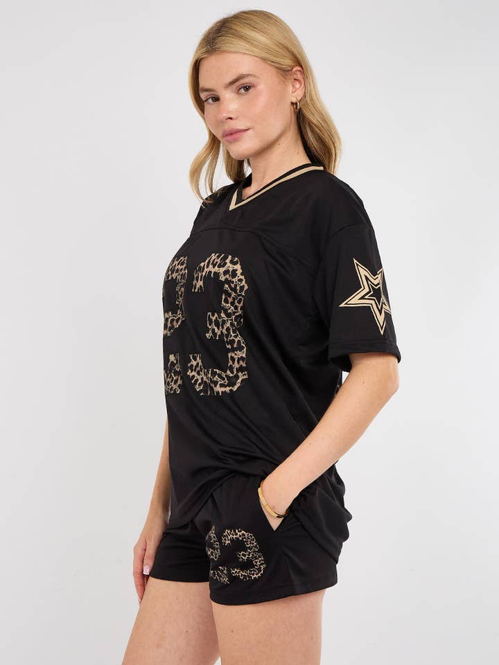 AX Labels - Wholesale Top & Short Set (NOT Loungewear) - Women's - Leopard Print 23 T-Shirt With Shorts Co-ord62