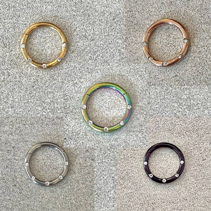 Elara Body Jewelry - Wholesale Nose Ring - Minimalist Gold Septum Piercing (16G | 8mm or 10mm | Surgical Steel | Gold, Rainbow, Rose Gold, Silver or Black)