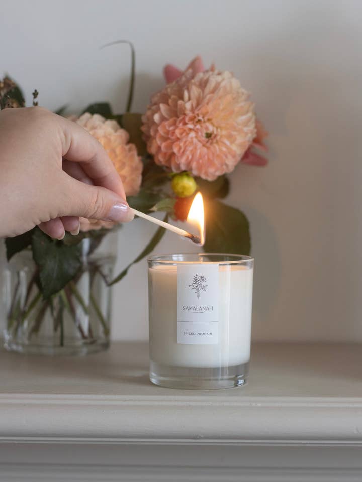 Spiced Pumpkin Signature Candle for wholesale by Samalanah Collection