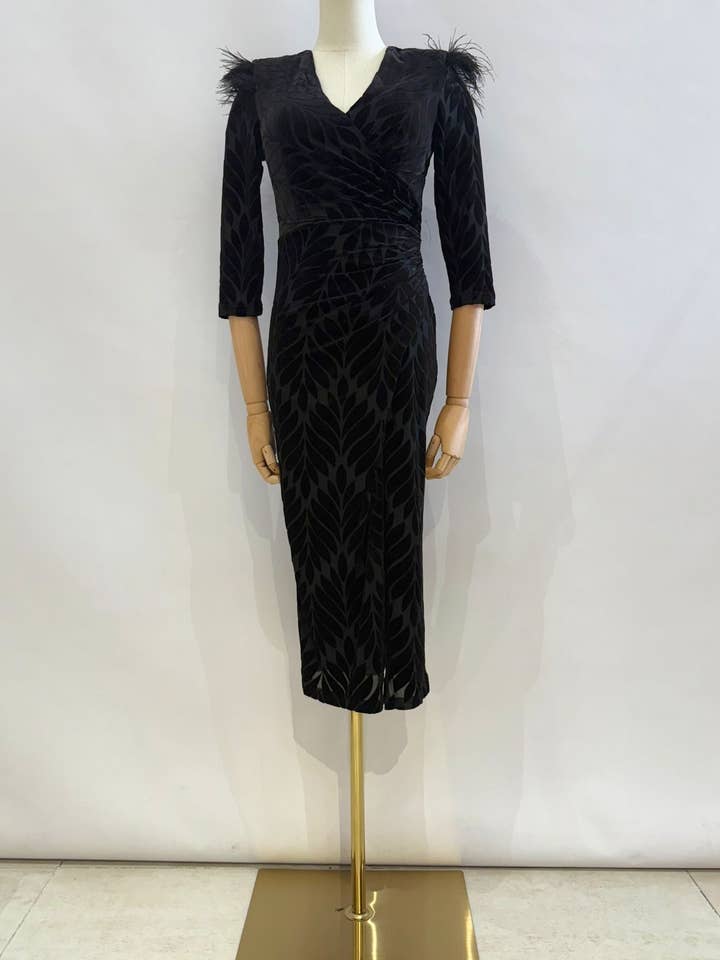 Invitadissimas - Wholesale Dress – Women's - Velvet midi dress 22339-26