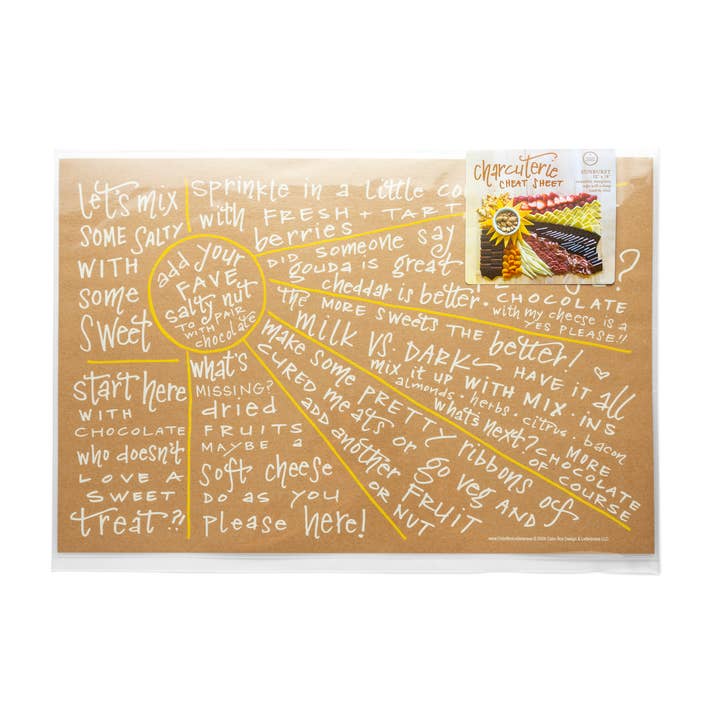 Color Box Design & Letterpress - Wholesale Cheese Board - Charcuterie Cheat Sheet | Sunburst3