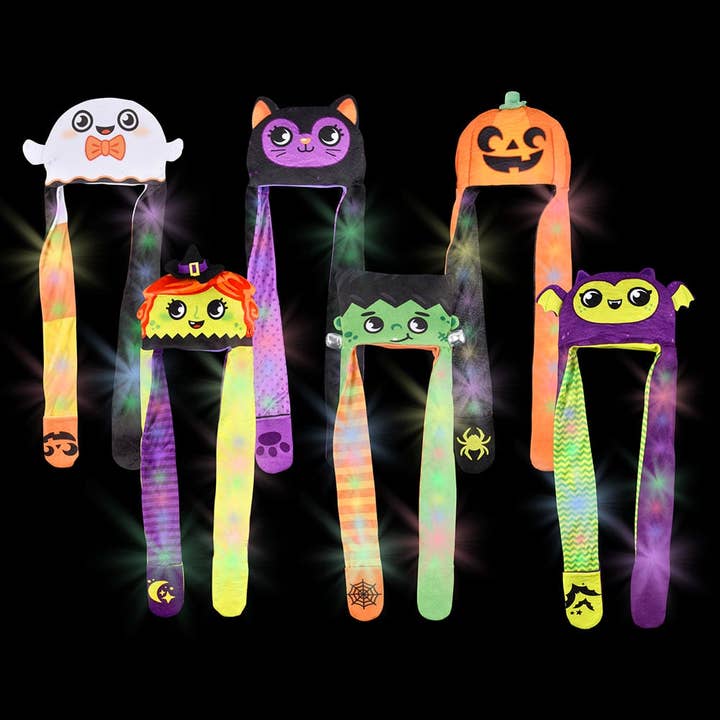 Light-Up Halloween Plush Hoodie Scarf assrt -LLB Toys for wholesale by La Luna Bella - Toys