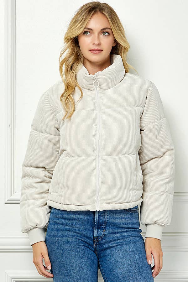 Veracci - Wholesale Puffer Jacket - Women's - Quilted Corduroy Puffer Jacket9