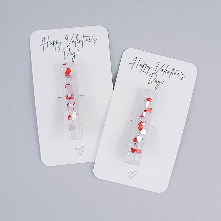 Pince à barrette en résine | Mixed Hearts pour la vente par Love, Steffie Kay