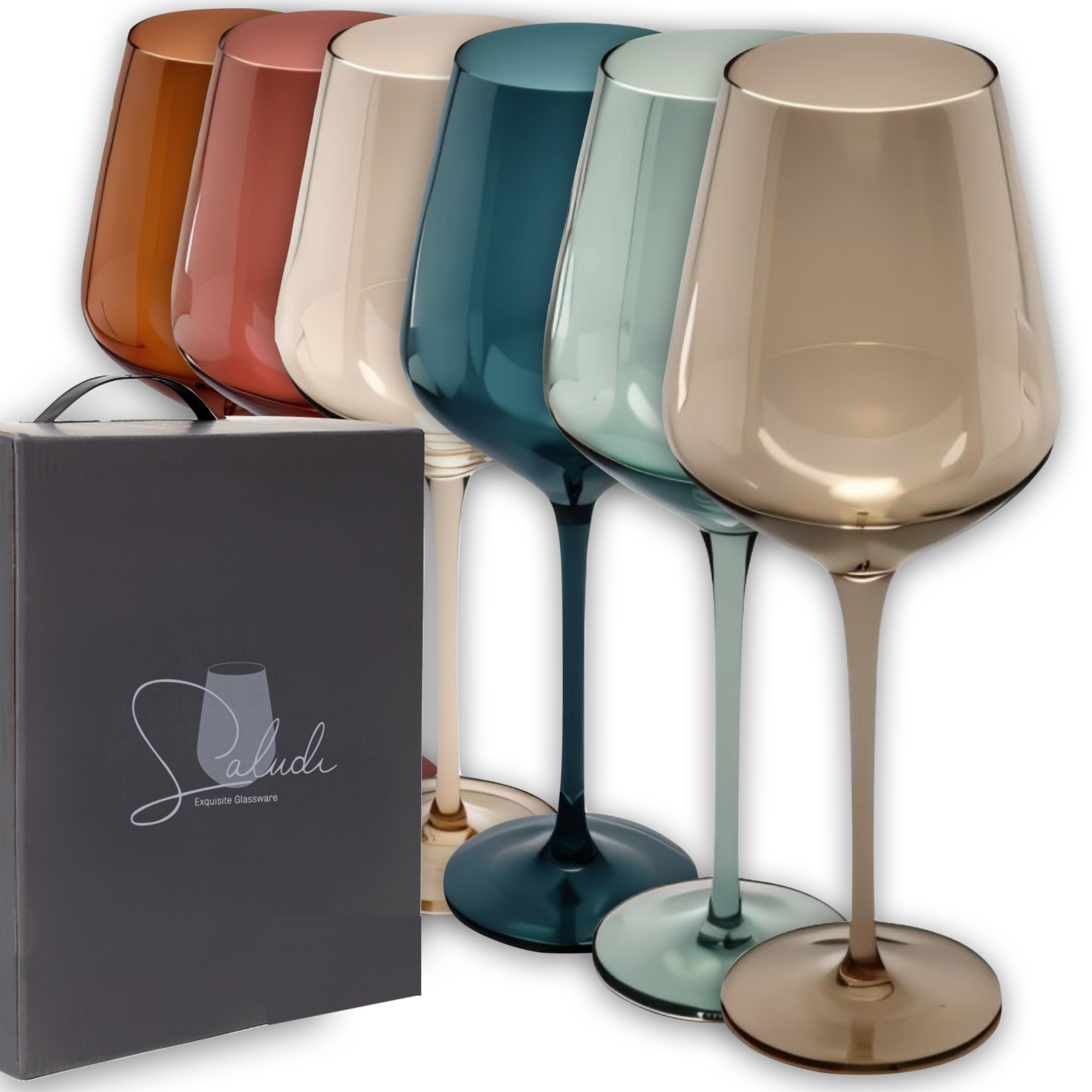 Saludi Glassware – wholesale Vinglas – Flerfärgade vinglas8
