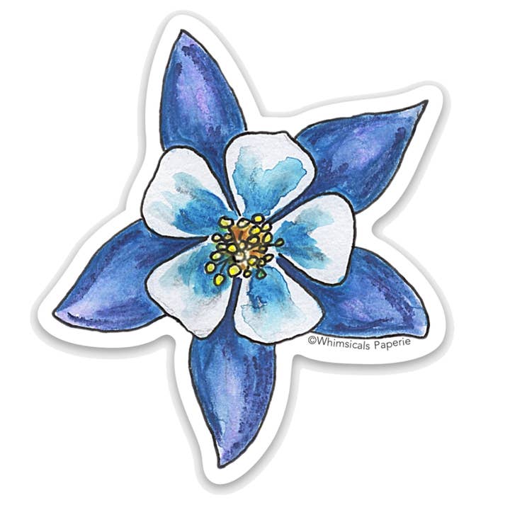 Columbine Flower Vinyl Sticker | Waterproof, Decorative for wholesale by Whimsicals Paperie