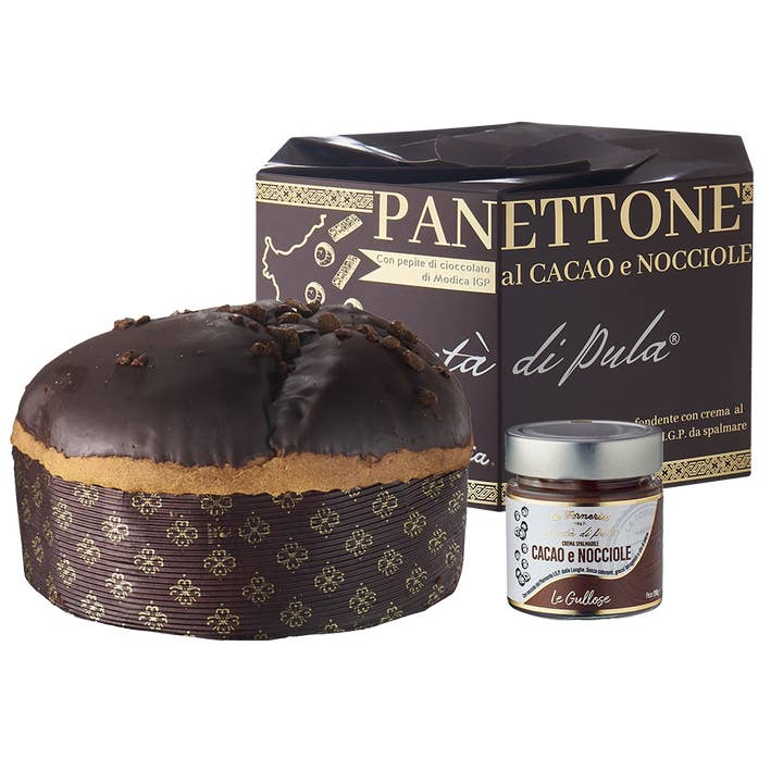 La Forneria di Pula - Wholesale Baking chocolate - Panettone Modica with jar of hazelnut cocoa cream 1 Kg1