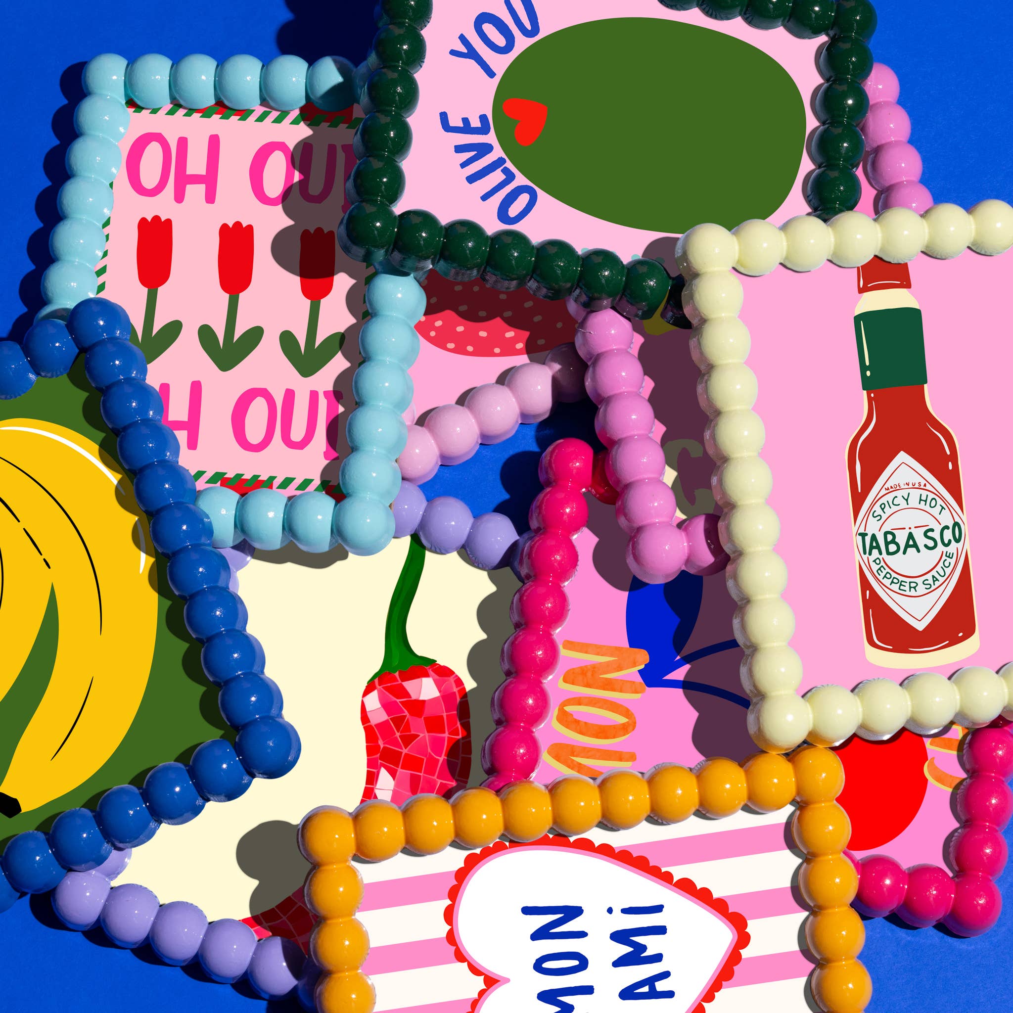 Little Fish CO - Wholesale Picture frame - The Windsor Button Frame -Baby Pink1