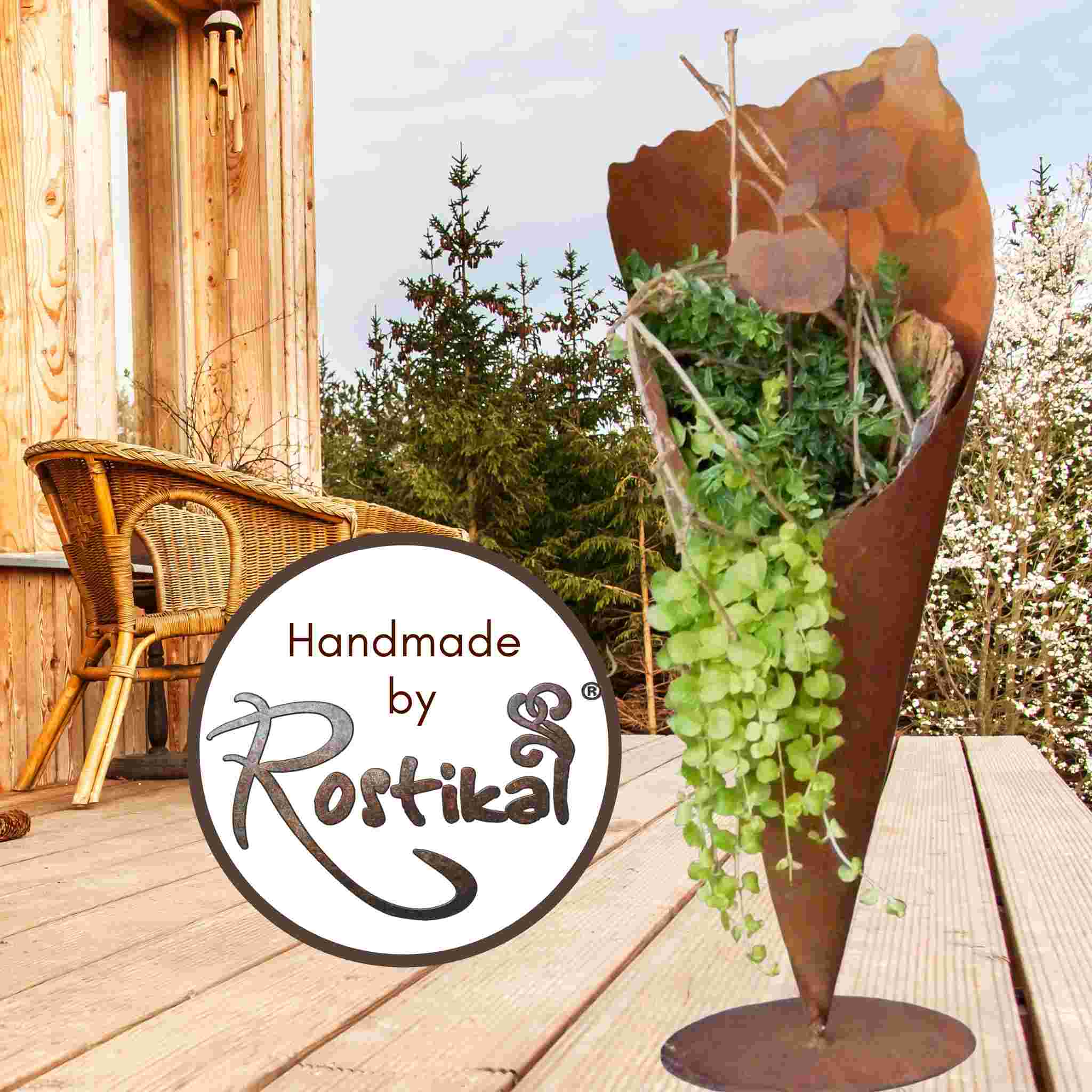 Rostikal – wholesale Plant pot – Rust plant bag Edelrost garden decoration metal plant bag3