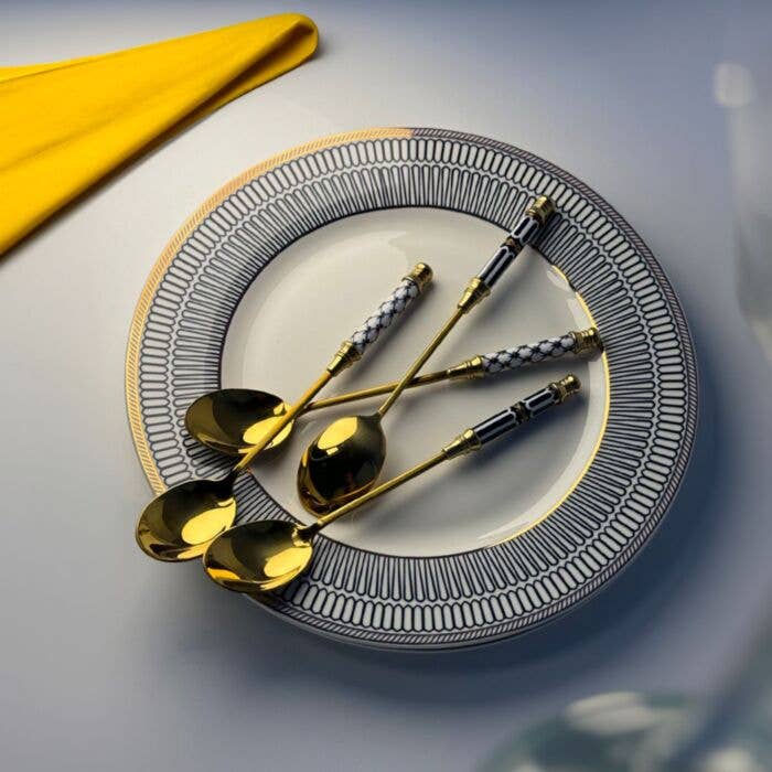 STP - Wholesale Table Spoon (Cutlery) - Dessert Teaspoon "Cobalt Net" Set of 2 in Gift box2