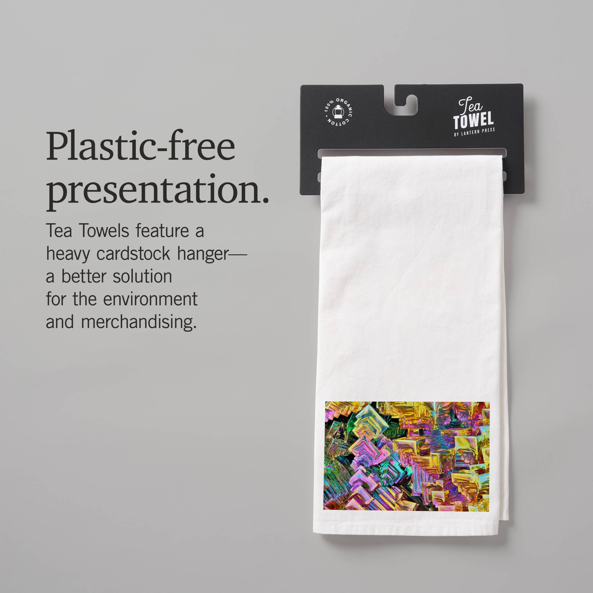 Lantern Press – wholesale Tea towel – ORGANIC TEA TOWEL Amazing Rainbow Bismuth Gemstone Crystals8