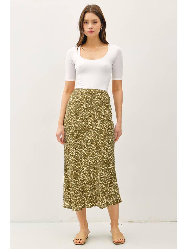 Be Cool - Wholesale Skirt - Women's - FLORAL PRINTED MIDI SKIRT