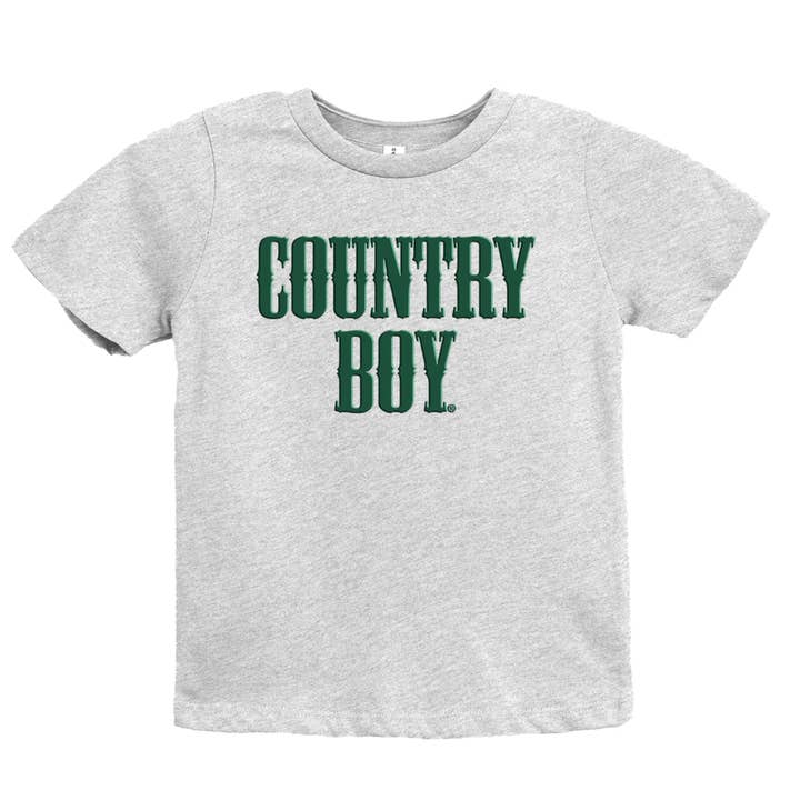 Country Boy Puff Print - Ungdoms Kortærmet Grafisk T-shirt og Småbørns Kortærmet Grafisk T-shirt for engroshandel hos The Juniper Shop Wholesale