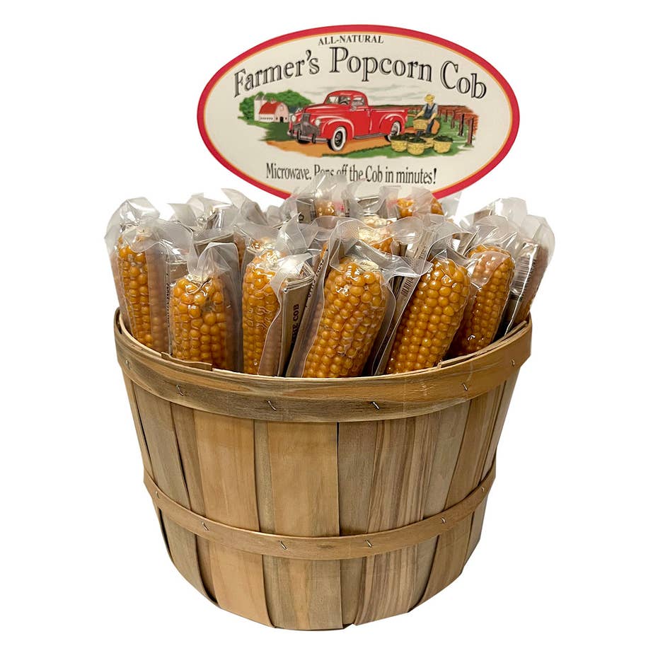 Farmer's Popcorn basket 48 units--Pops off the cob!!!! for wholesale by Sunflower Food Company