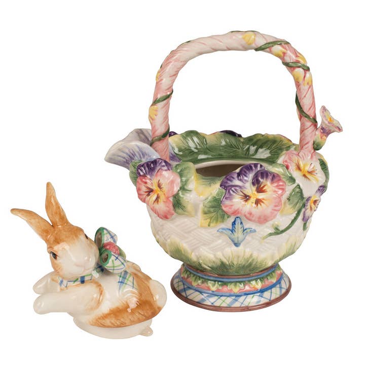 Fitz and Floyd® Mikasa® Pfaltzgraff® - Wholesale Tea Pot - Fitz & Floyd Halcyon Rabbit Teapot Brown Bx Pkg2