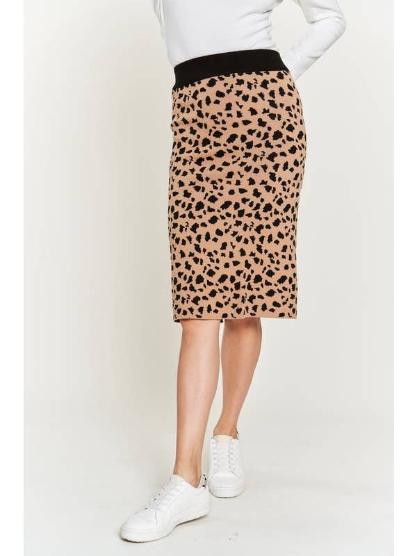 JADE BY JANE - Vendita all'ingrosso Gonna - Donna - GONNE IN MAGLIA CON STAMPA ANIMALIER5