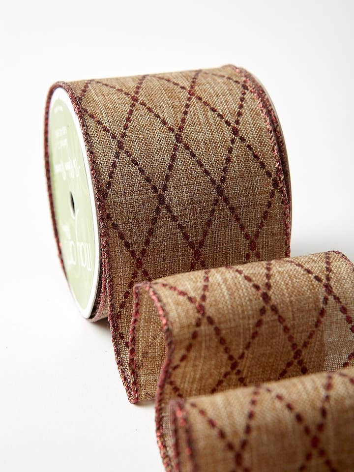 2.5 Glitterrood diamantlint - rol van 15 ft in winkelformaat voor wholesale door May Arts Ribbon