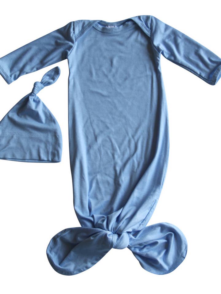 Rocket Bug - Wholesale Babygown Set - Baby - Silky Knotted Baby Gown with Knotted Hat - Infant Sleeper8